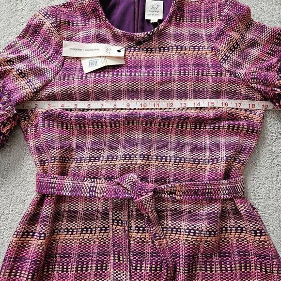 Cinq à Sept Boxweave Easton Dress In Pink Candy Multi Size 6 - Picture 7 of 9
